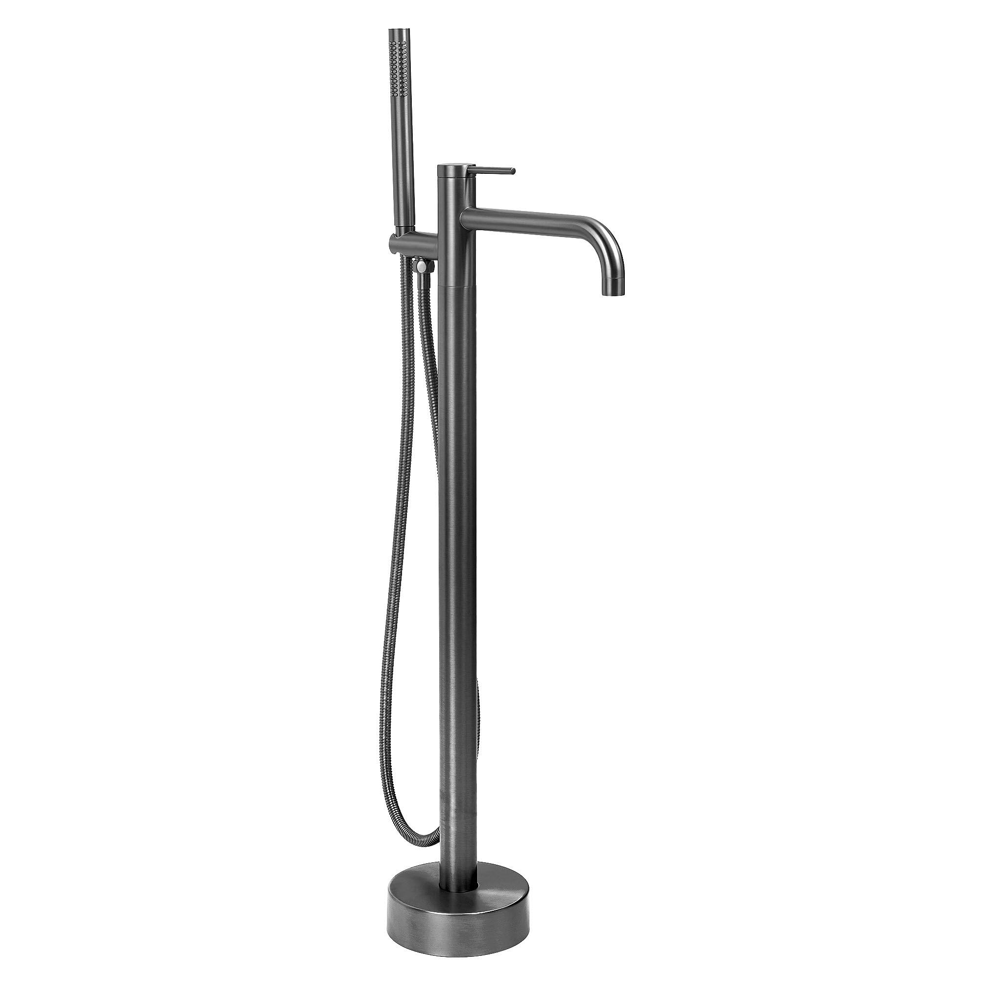 Robinet de baignoire sur pied Clif avec douchette jet cascade titane