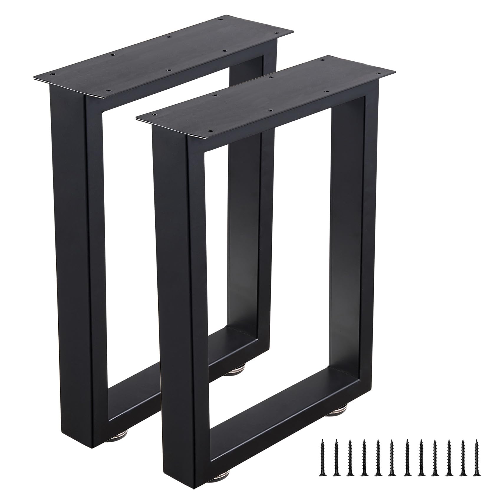 Bench Legs 16 Inch Metal Coffee Table Legs Heavy Duty Furniture Desk Chair Legs, Set of 2, Black
