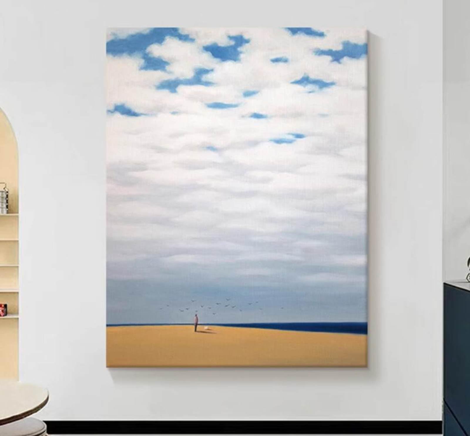 Peintures à l'huile sur toile pour salon moderne : évasion murale ciel et nuages