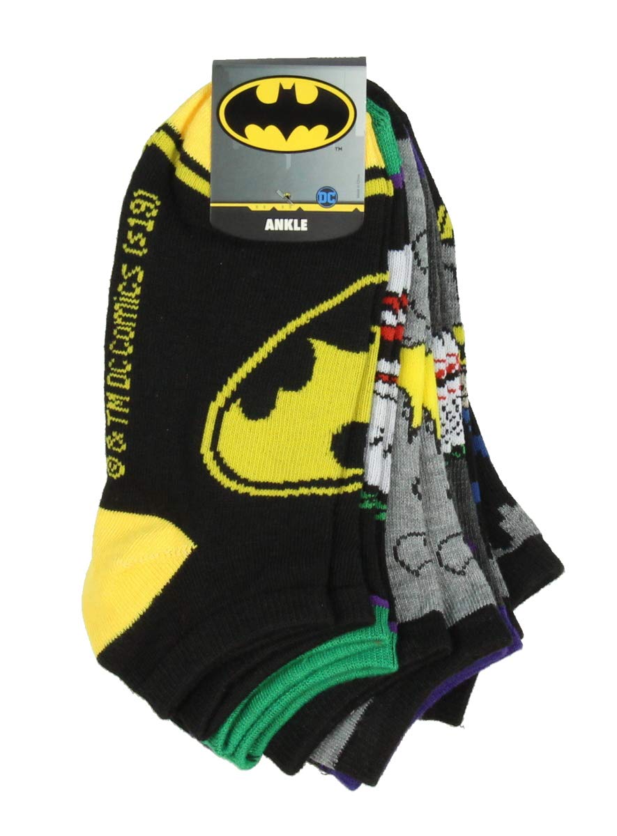DC Comics Batman i Joker Designs 5-pak męskie i damskie skarpetki do kostki