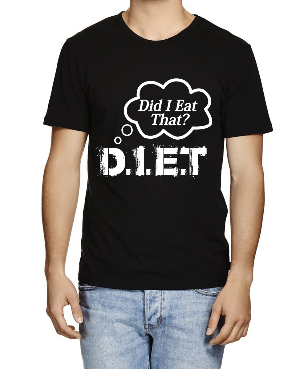 CaseriaMen's Cotton Printed T-Shirt -D.i.e.t | 100% Cotton | Half Sleeves | Regular Fit | Printed | Round Neck | Graphic T Shirt