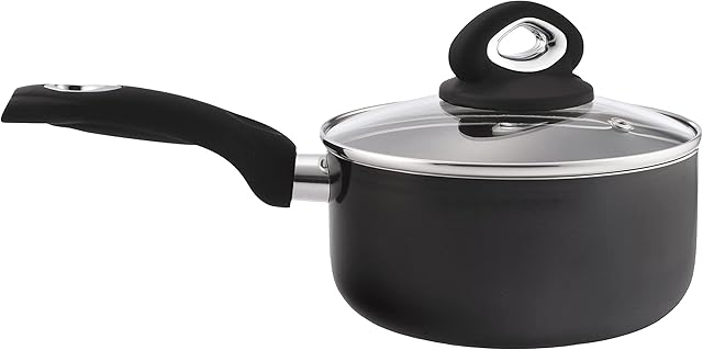 Diamond 20CM Non Stick Sauce pan with Glass lid, Aluminium, Multicolour