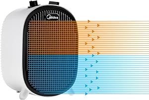 Midea NF20-20AWE Bajo consumo de energía 2000 W para uso doméstico, estufas eléctricas portátiles, calefacción rápida, espacios espaciosos y entornos de oficina, silencioso, blanco