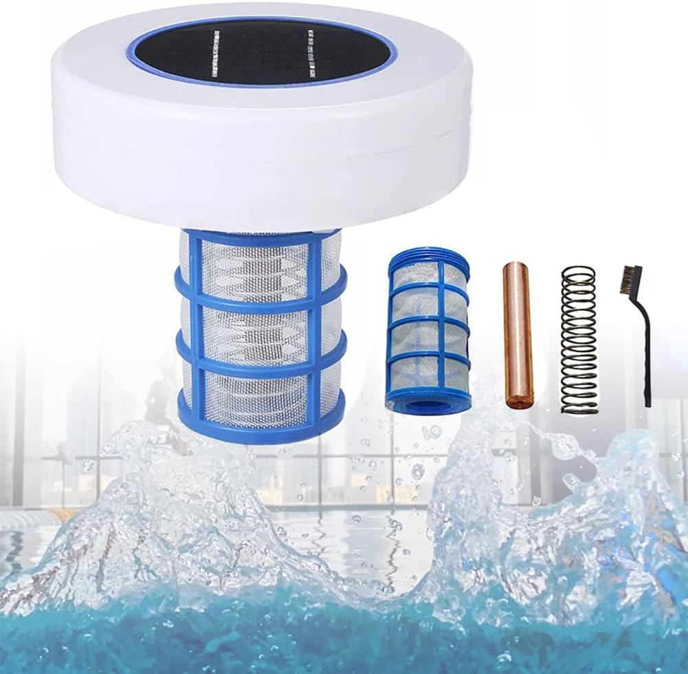 Solar Pool Ionizer Pool Purifier, Solar Powered Pool Ionizer Cleaner, Portable Purifier Eliminates, Pool Cleaning Device, for Pools and Spas Size:23 * 23 * 16cm Standard