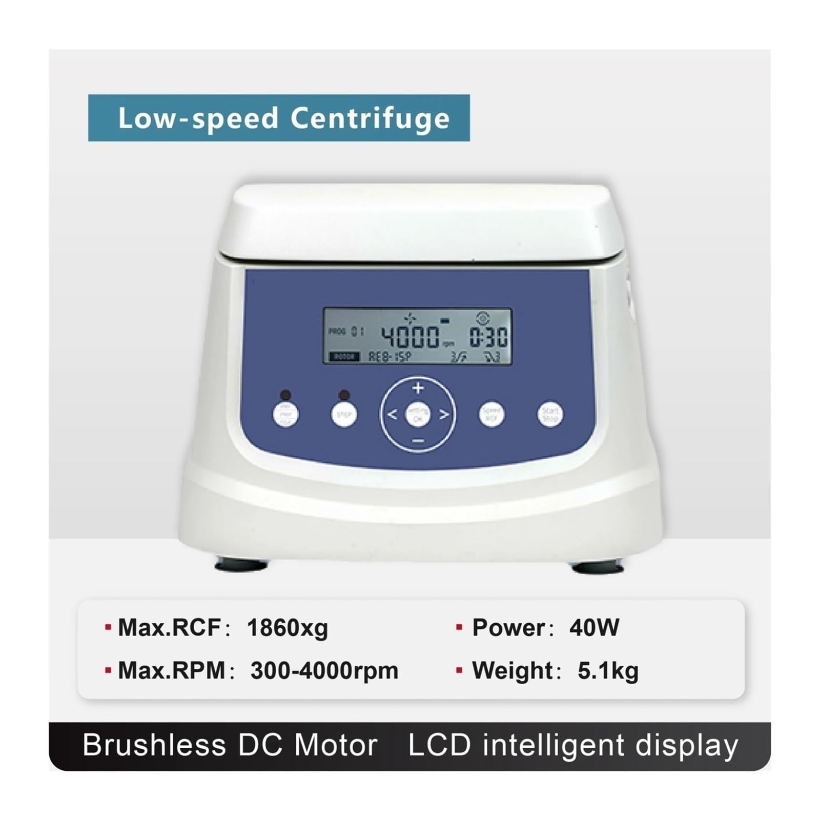 Centrifuga da banco, Centrifuga Da Tavolo PRP A Bassa Velocità Con Motore Brushless Controllo LCD Capacità 8x15 Ml 300 A 4000 Giri/min For Laboratori Clinici