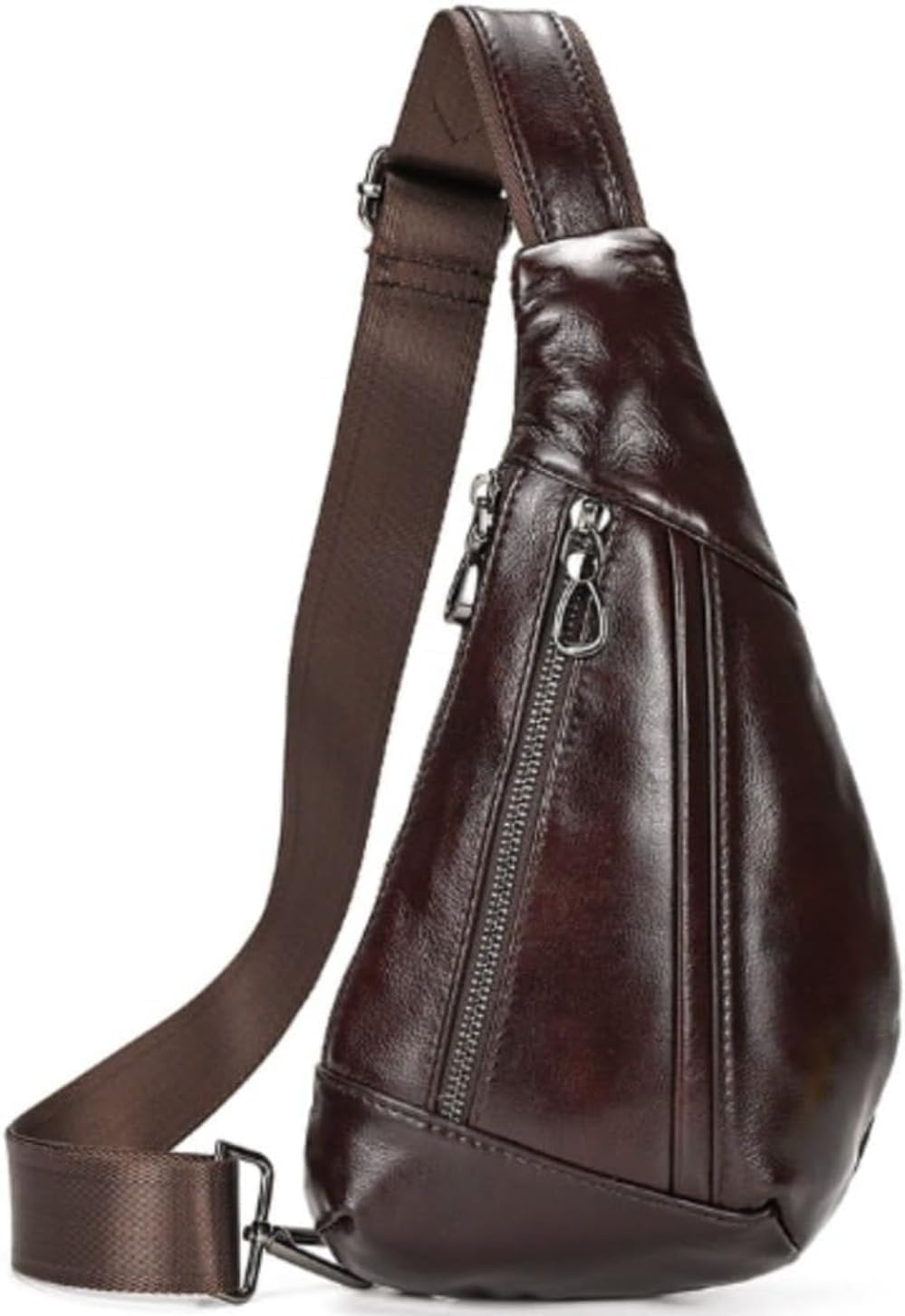 [Zorimu] 本革レザーサイクリングチェストバッグ 男女兼用 多機能 3WAY 軽量防水 携帯ポケット付き 通勤通学アウトドア用