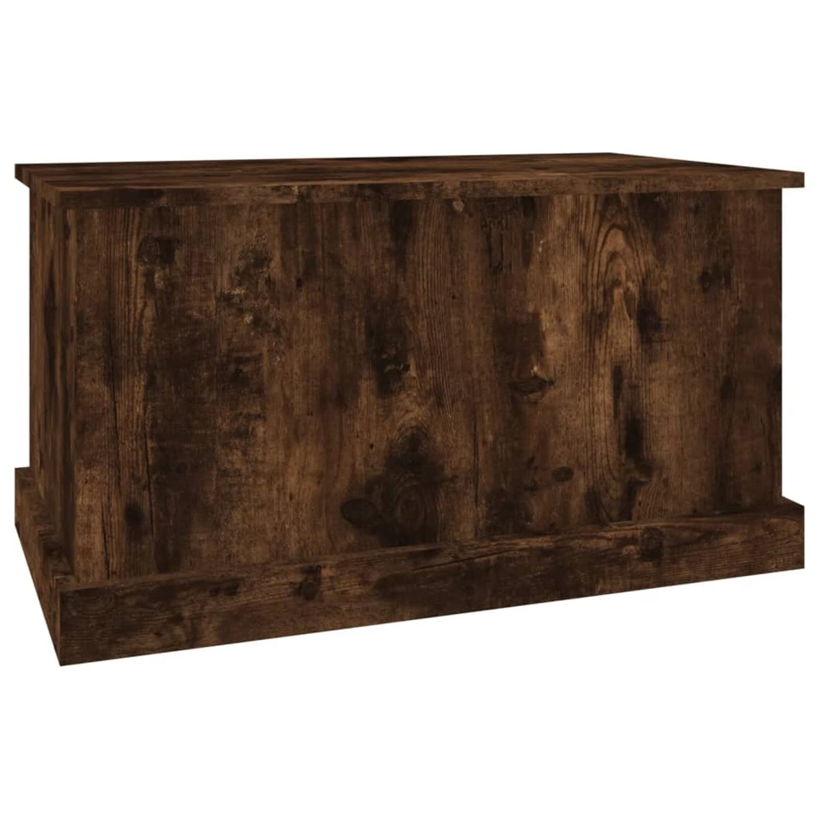 Homgoday Truhe mit Deckel Holztruhe Holzkiste Aufbewahrungstruhe Aufbewahrungsschrank für Flur Schlafzimmer Wohnzimmer Räuchereiche 70x40x38 cm Holzwerkstoff