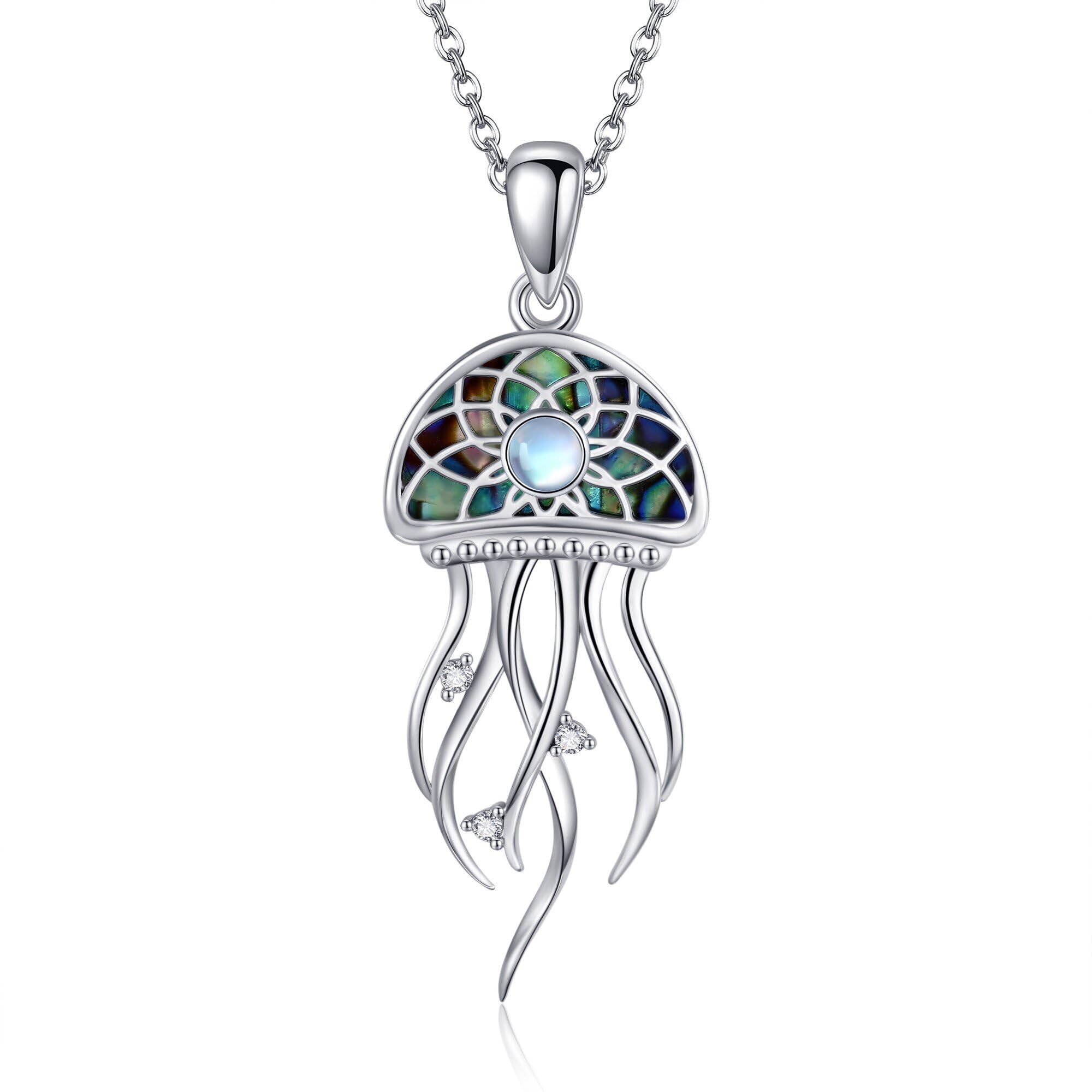 Kette Silber 925 Oktopus/Hammerhai/Quallen/Schildkröten/Seestern Anhänger Halskette Ozean Schmuck Geschenke für Damen
