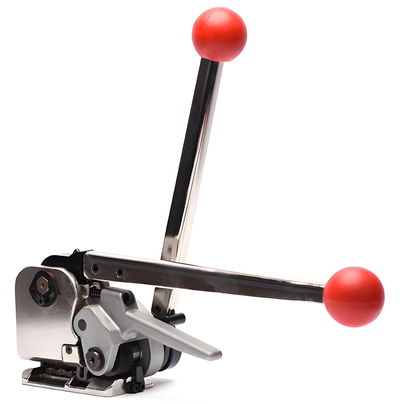 Herramienta Manual para flejado de Acero para Anchos de 1/2", 5/8" y 3/4" - Engarzadora y cortadora tensora sin Sellos, máquina de flejado de Metal de Alta Resistencia para Embalaje, Cajas y