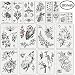 DaLin Sexy Floral Temporary Tattoos for Women Men Black Rose Flowers Collection