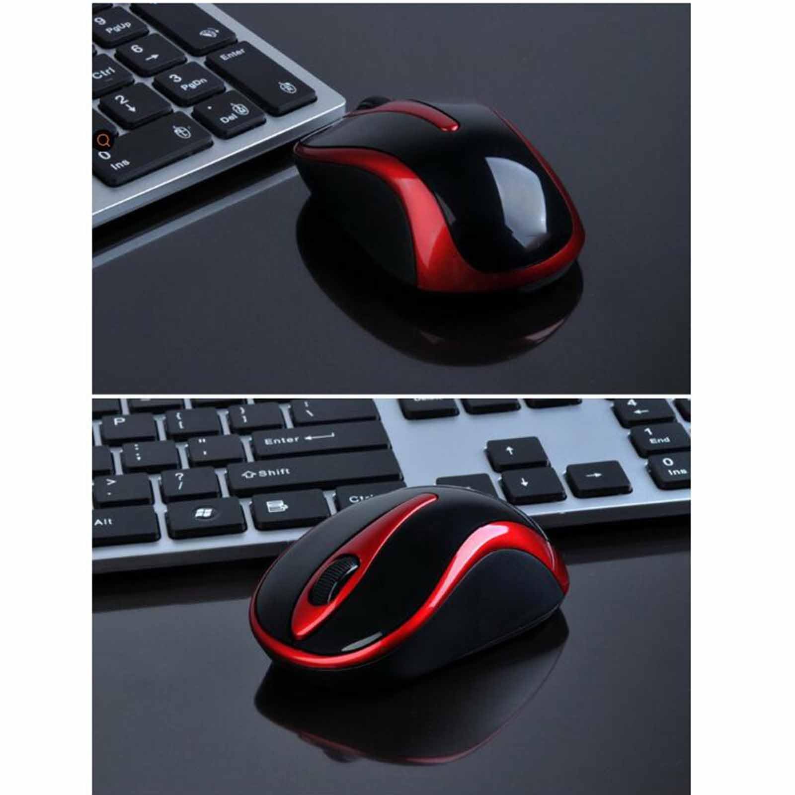 Mysz Mysz bezprzewodowa Mysz komputerowa do laptopa Usb Gaming Ergonomiczna mysz Urządzenie wskazujące Lekka przenośna mysz optyczna Mini 2,4 GHz 1000 dpi(Rosso)