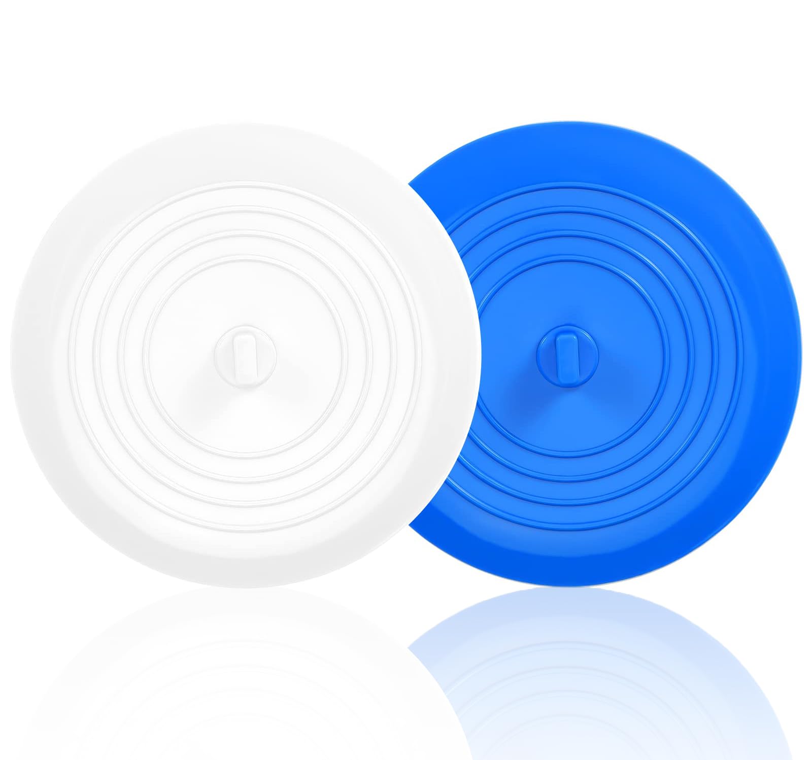 Sponsored Ad – 6" Blue+White Universal Silicone Bath Stopper for Kitchen Sink, Basin, Bathtub & Bathroom Plug. Versatile Drain Stopper, Easy to Use & Clean. Say goodbye to leaks