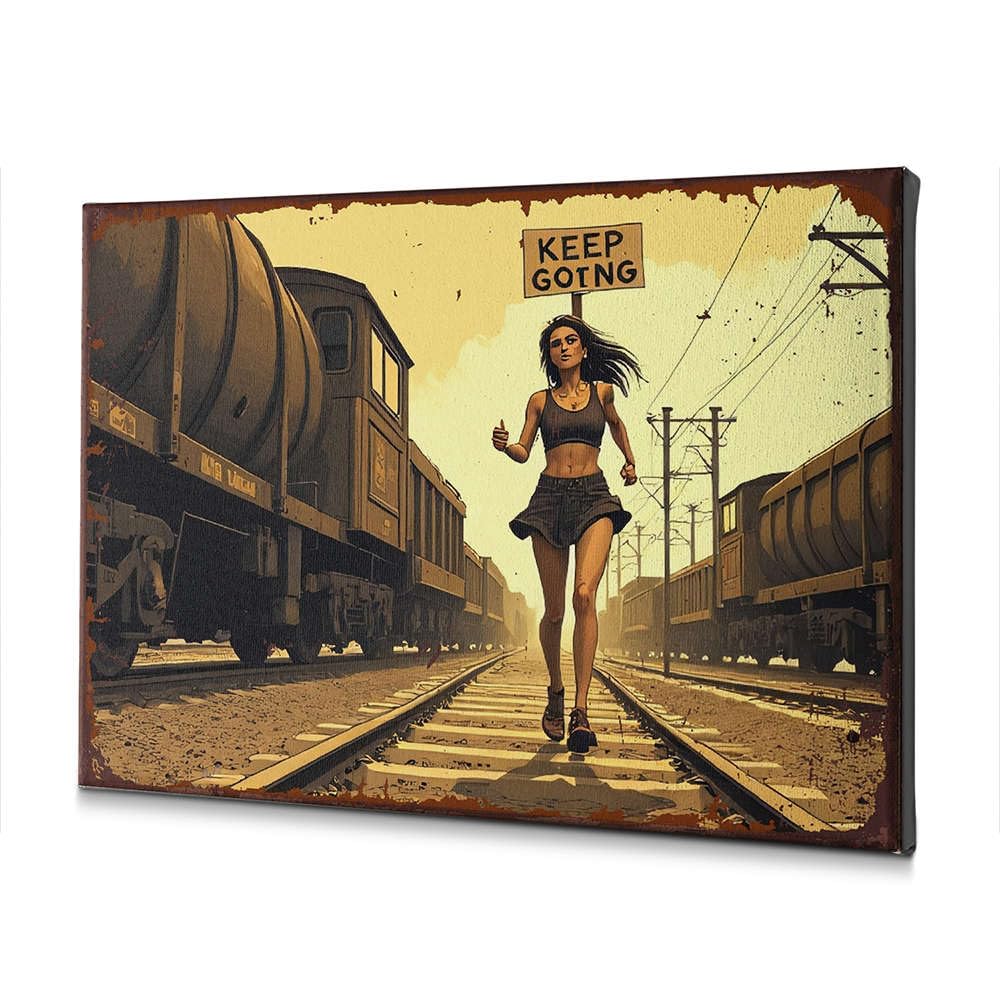Impression sur toile Keep Go pour salle de bain, tableau déco 20x30 cm - 5