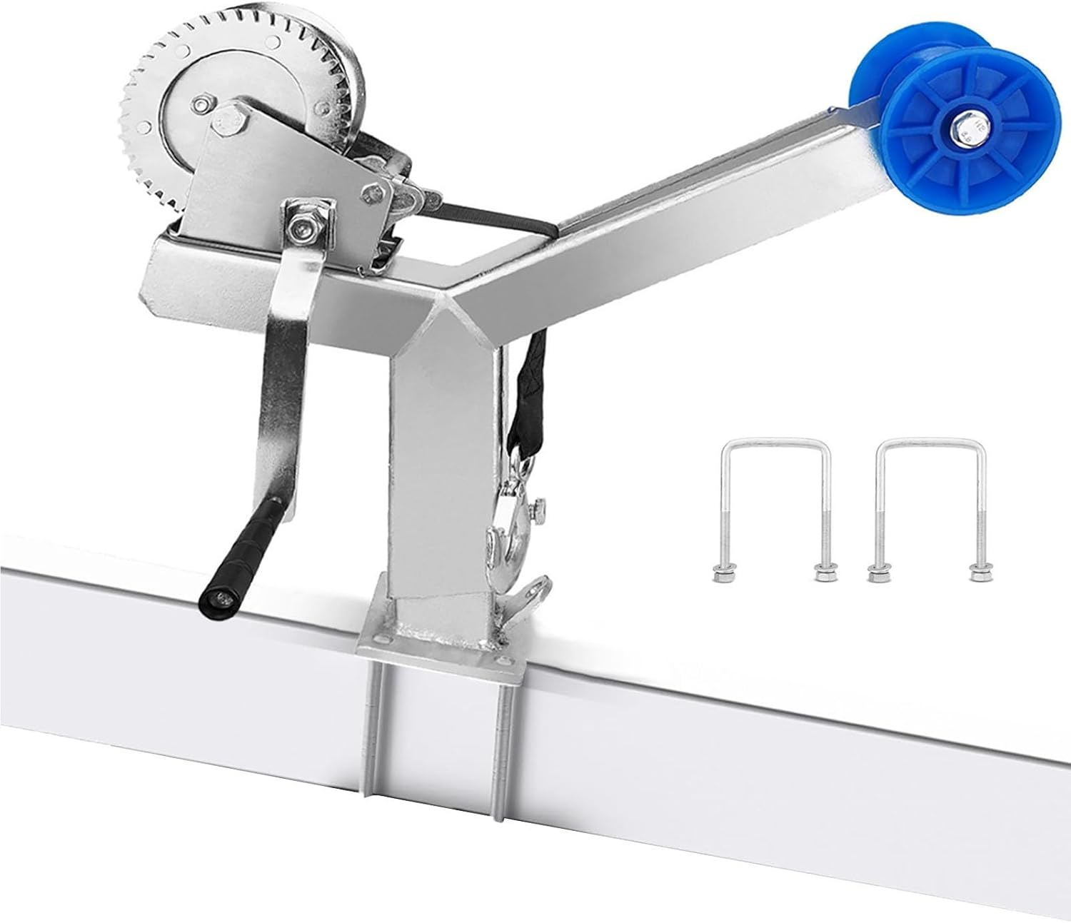 Adjustable Boat Trailer Winch Stand with Roller and Ratchet Systems,1200LB Capacity for Easy Loading and Securing on Motorboats, Fishing Boats