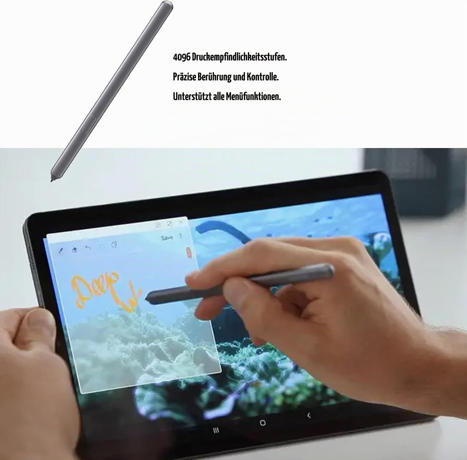 Galaxy Tab S6 Stift Ersatz mitBluetooth S Pen Stylus Stift für Samsung Galaxy Tab S6 SM-T860, SM-T865, SM-T867 S Pen Stylus, Tab S6 Pen Stylus,Grau