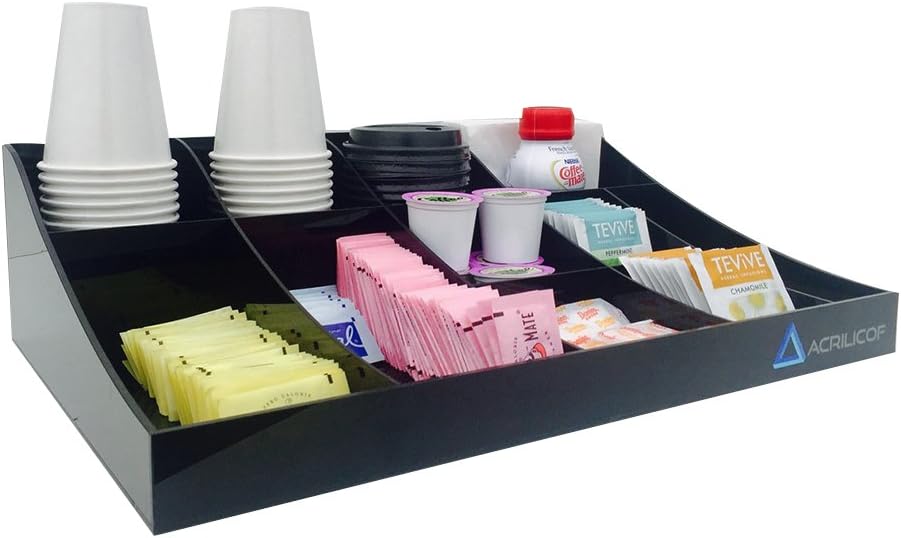 Premium Quality Coffee Condiment Organizer (Black)