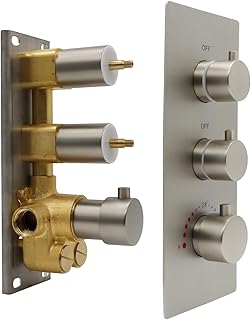 HOMEDEC Brushed Nickel 2 Way Shower Diverter Valve, Brass Dual Functions...