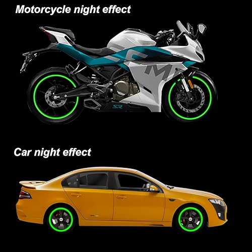 Miniatura 4 de 16 calcomanías reflectantes para llanta de rueda de 17 a 19 pulgadas, calcomanías decorativas para llantas de automóvil, calcomanías impermeables de