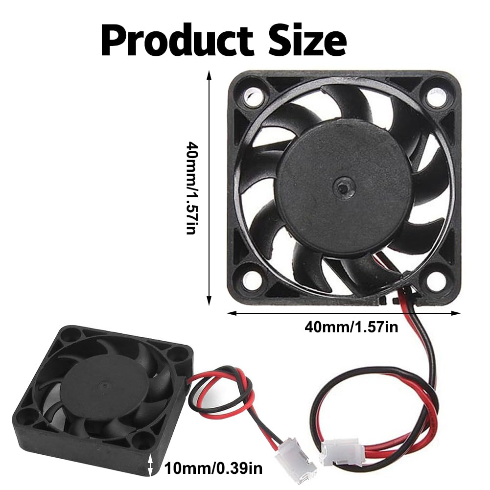 6 sztuk wentylatorów 40 mm DC 12 V, 4010 cichy wentylator 40 x 40 x 10 mm z kablami do DVR małych urządzeń gospodarstwa domowego i zamiennych drukarek 3D, wentylator radiatora