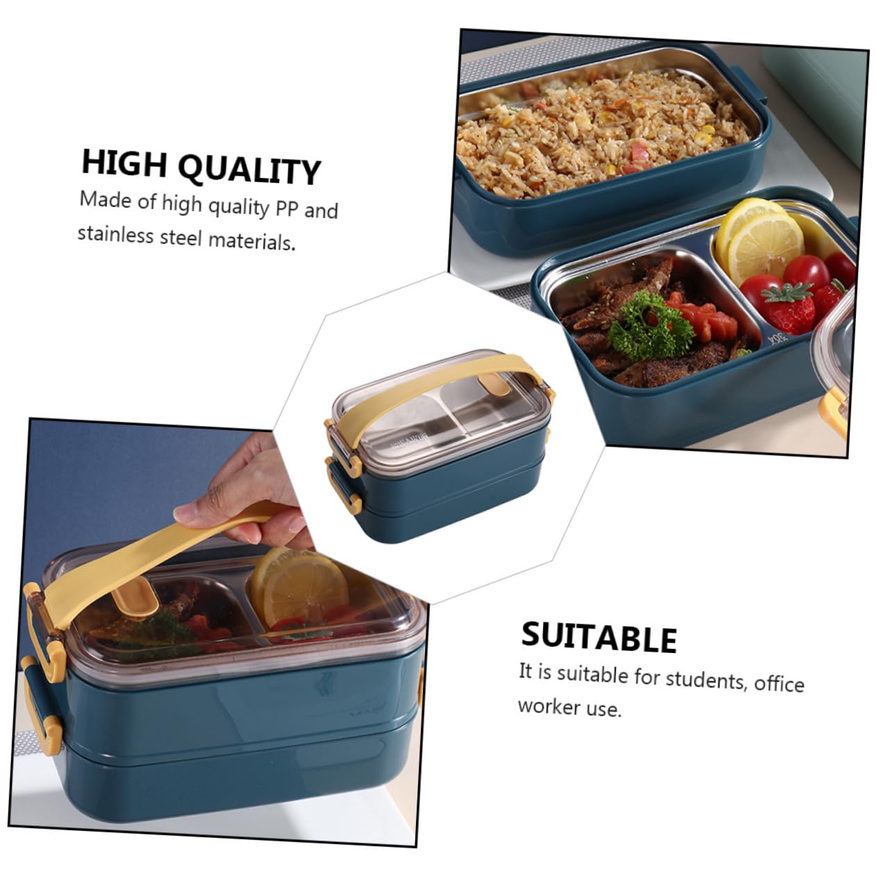 Boîte à Bento Isotherme en Acier Inoxydable, Caisse Rangement Exterieur