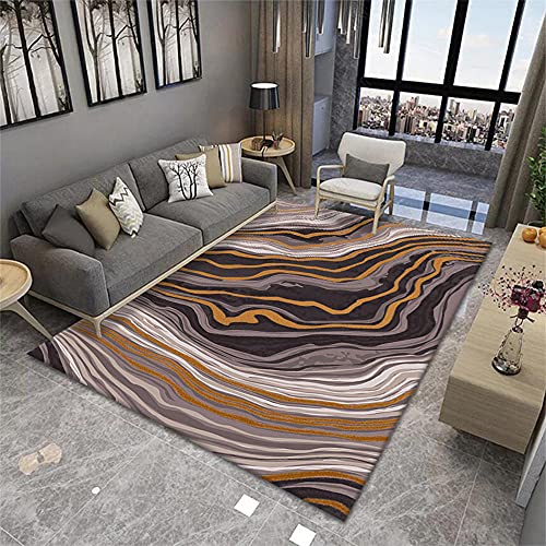 Tapis de chambre ado abstrait graphique blanc gris orange 50x80cm - 2