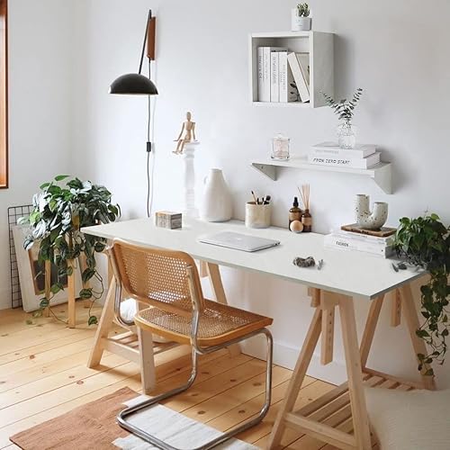 Miniatura 7 de Kaboon Mesa universal de 45 x 20 pulgadas, mesa sólida de melamina de una pieza, escritorio flotante en L para bricolaje, hogar y oficina, sal