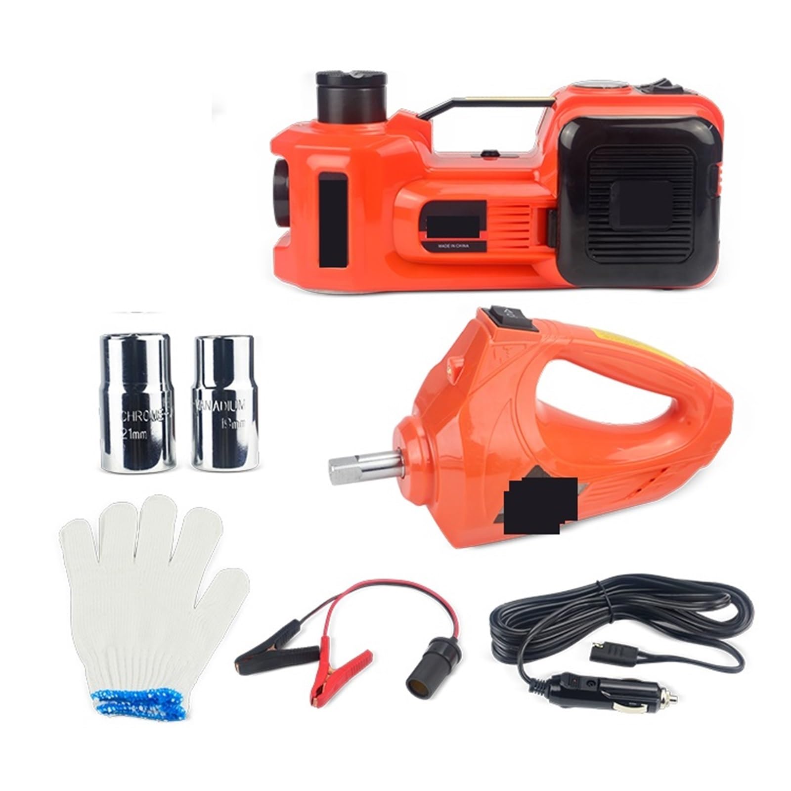 JVDDI Hydraulic Jack 12V 5Ton Car Electric Tire Lifting Jacks Hydraulic Air Infatable Floor Jack With Impact Wrench And Gauge Pump for Vehicle SUV Van Truck Repair