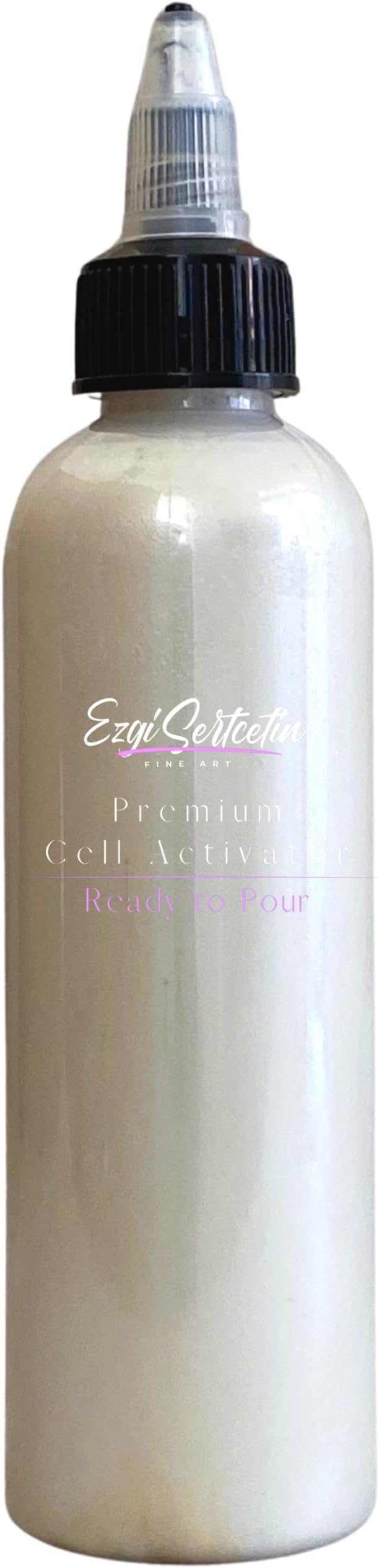 Premium Cell Activator | Ready to Pour | Create Perfect and Unique Cells in Your Painting Works | 4oz by Volume | by Ezgi Sertcetin (Metallic Diamond White)