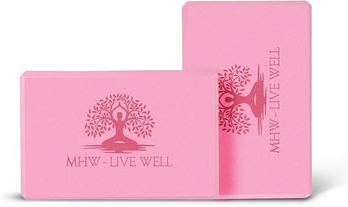 MHW - LIVE WELL EVA Foam Yoga Block, High Density Foam Exercise Block - Lightweight Pilates Block - 9.06 x 5.91 x 2.95 Inches, Single Piece, EVA
