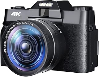 Câmera Digital para Vlogging 2 PCS 48MP Câmera fotográfica digital para fotografia Flip Screen Selfile Camcorder 16X Zoom 4K Streaming Video Camera Câmera digital 4K multifuncional (Size : 16G TF CAR