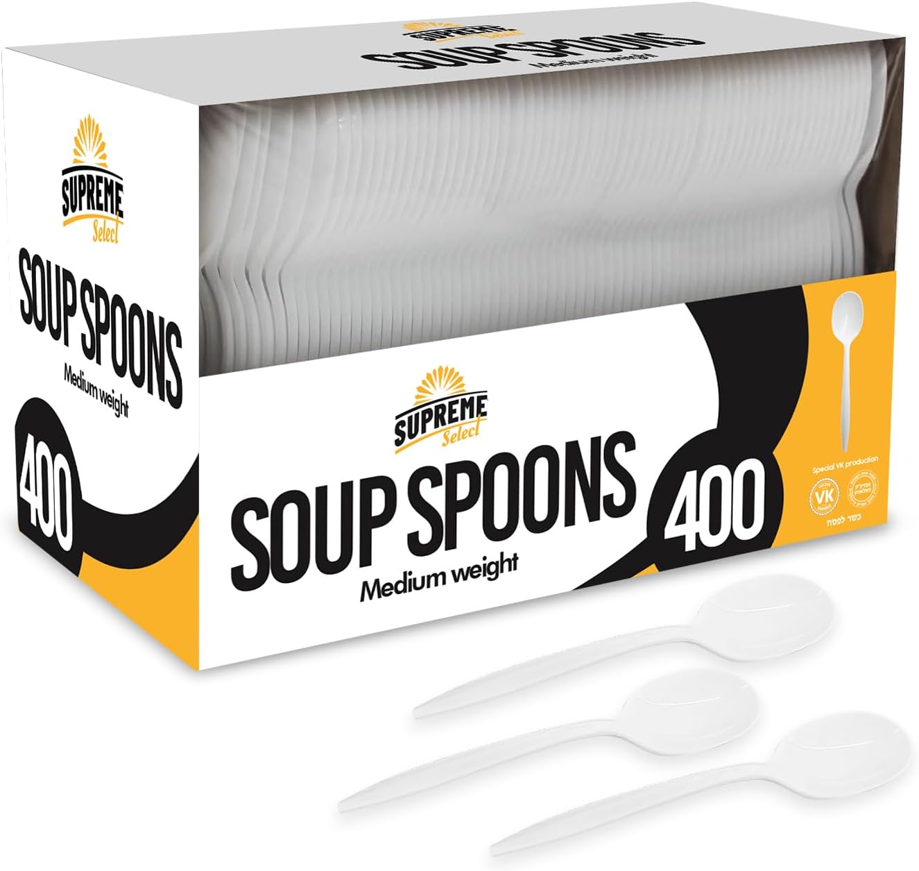 Amazon.com: MAZON Cutlery Plastic Soup Spoon Medium Weight Disposable ...