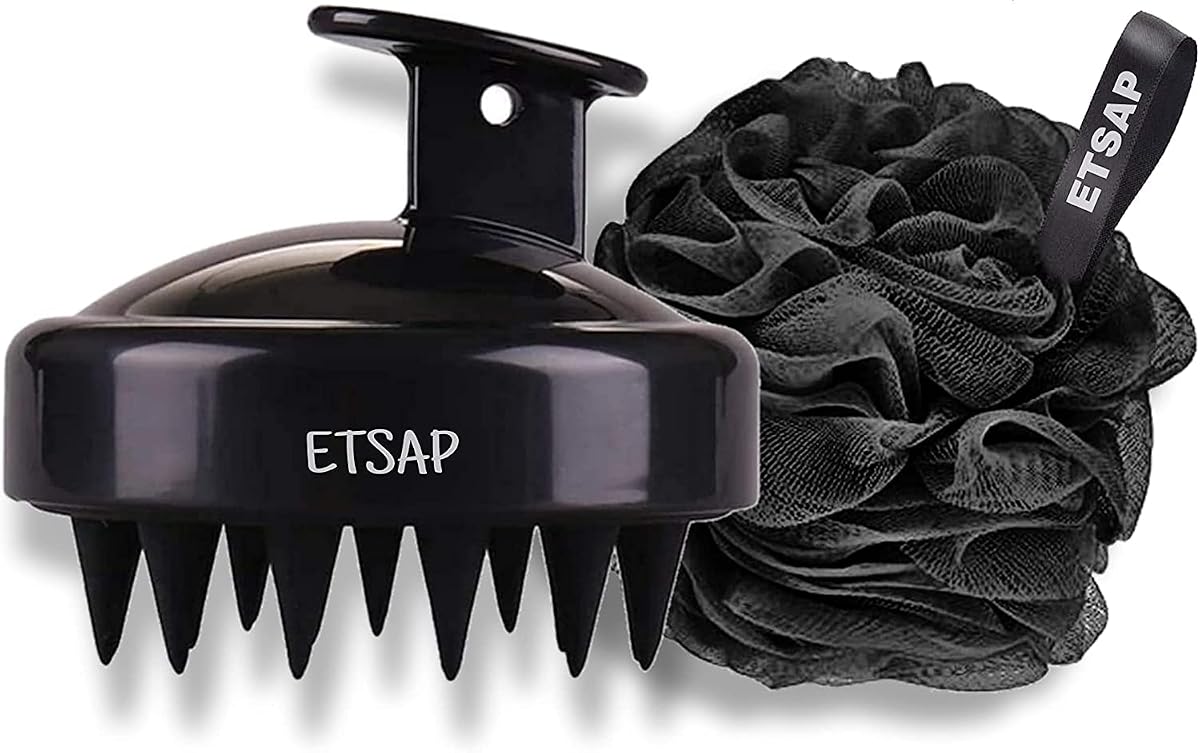 ETSAP Premium Handheld Scalp Manual Massager Shampoo Brush & bathing loofah for