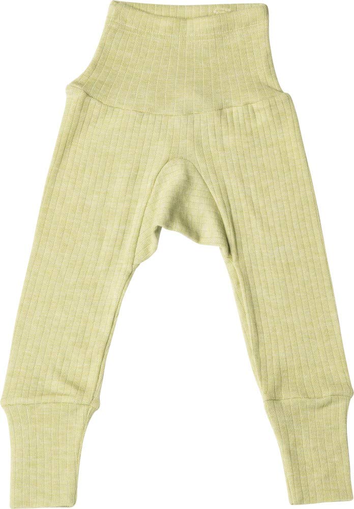 Cosilana, Baby Waist Trousers Long, 45% Organic Cotton, 35% Organic Wool, 20% Silk (0-2 Months (Height 18-22((50/56), Green Melange)