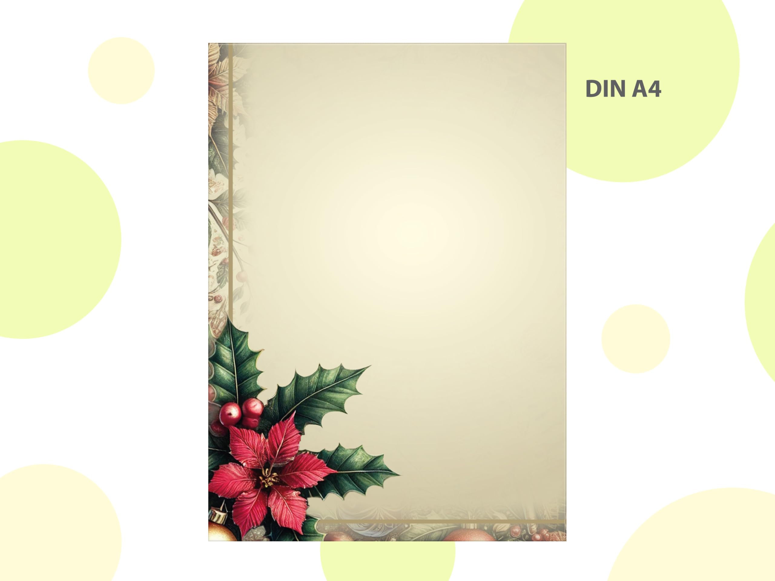 Briefpapier Weihnachten Weihnachtsbriefpapier mit Umschlag Umschlägen mit Fenster Weihnachtspapier A4 für Kunden (250 Blätter + 250 Umschläge)