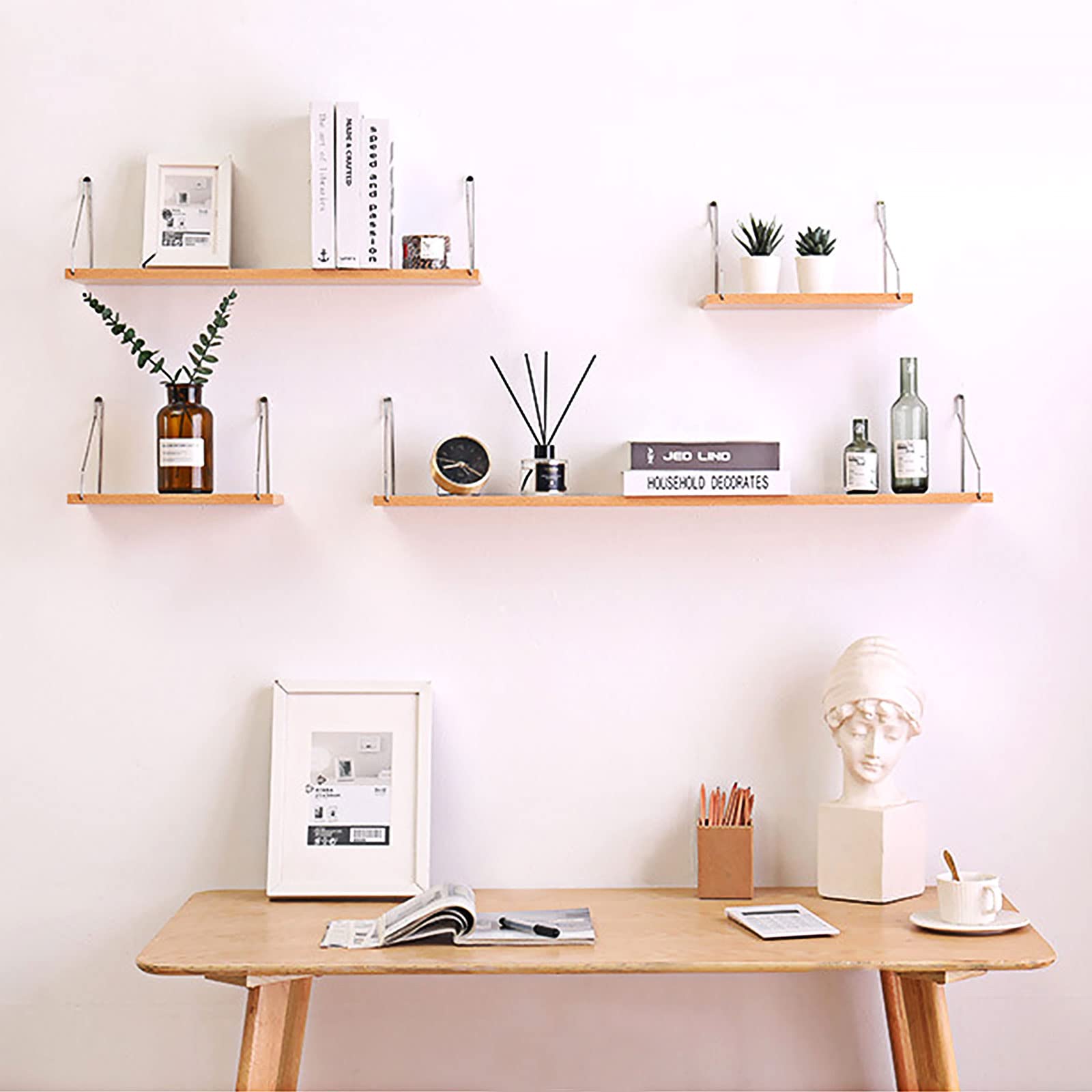 Amazon｜WXVOVXW ウォールシェルフ 壁を傷つけない オープンシェルフ