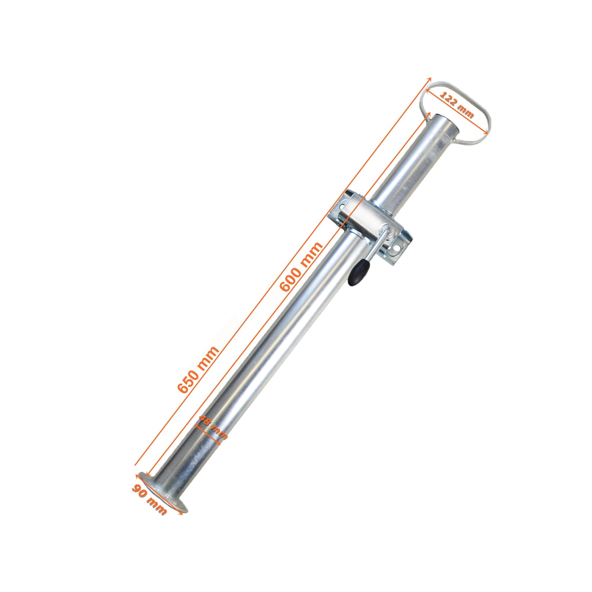 The Drive | 2X Anhänger Stützen mit Klemmhalter für PKW-Anhänger | Stelzfuß | Fallstützen | Anhängerstütze | Länge: 600mm Ø: 48mm