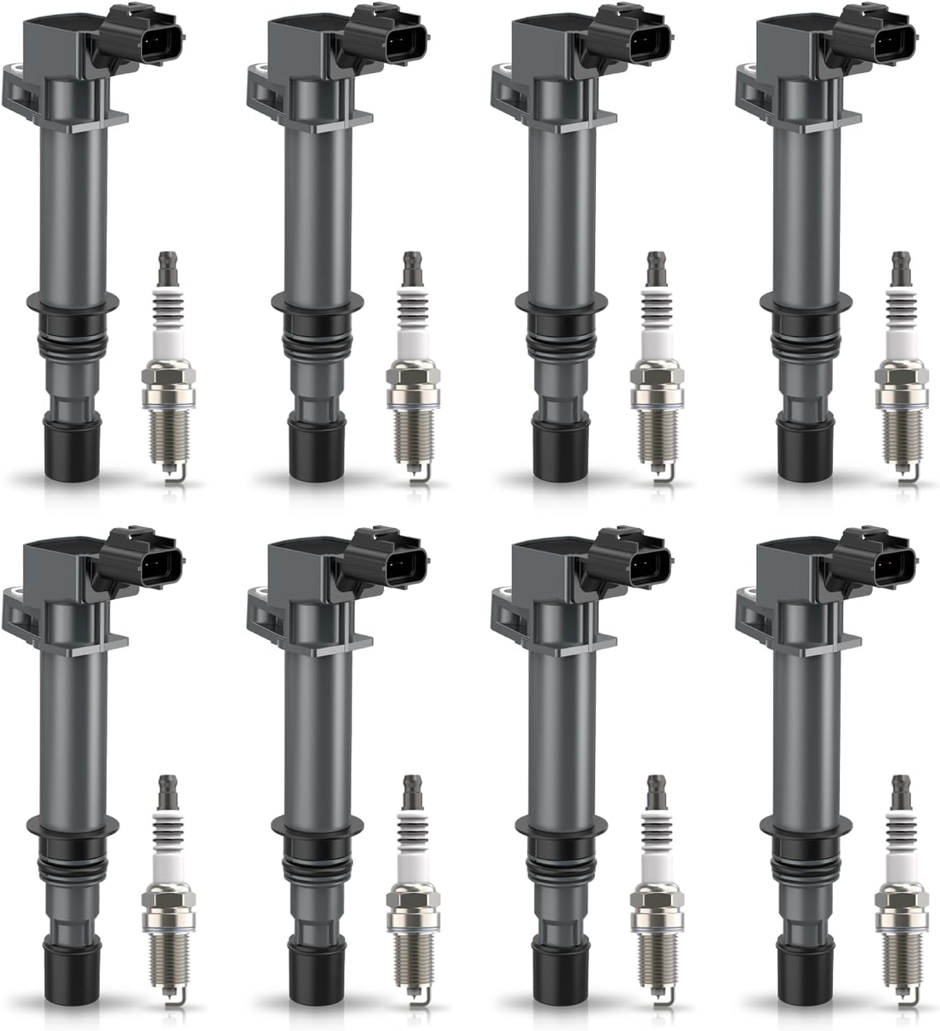 Set of 8 Ignition Coil Pack and Platinum Spark Plugs Compatible with Dodge Dakota Durango Ram 1500 Jeep Grand Cherokee Chrysler Aspen Mitsubishi Raider 1999-2008 3.7L 4.7 V8L Replaces UF270 4503