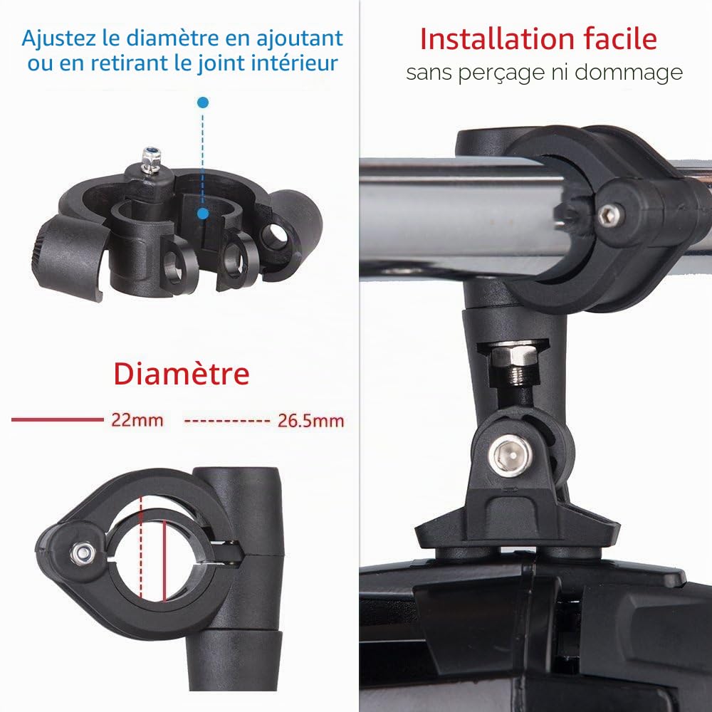 2 x LED Phare Auxiliaire Lampe Avant Feux Brouillard 40W IP67 DRL avec Support pour R1200 GS X-ADV 750 Universal Moto