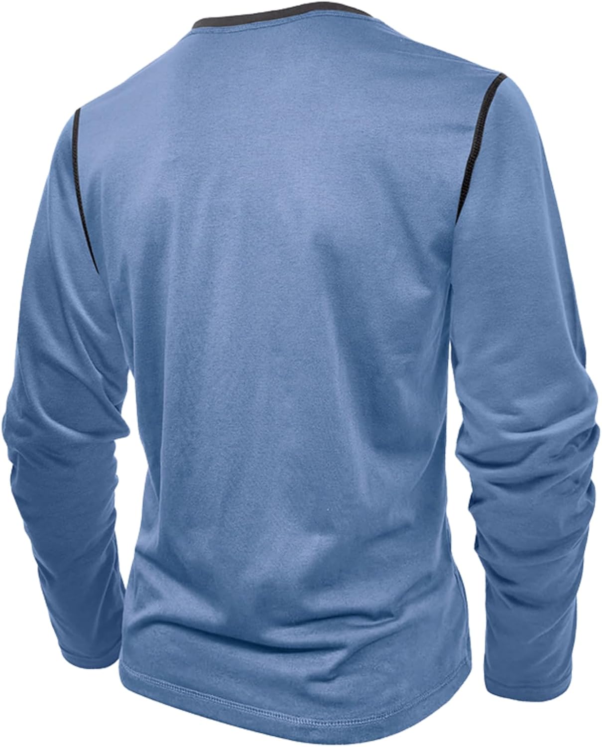 Men's Henley Shirts Classic Casual Basic Tee Shirts Long Sleeve Cotton Button T Shirts - Image 4