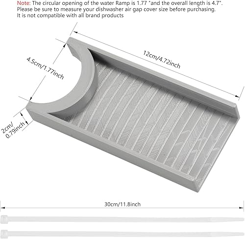Miniatura 5 de Rampa de agua para cubierta de aire para lavavajillas, rampa de 3 pulgadas que ayuda a guiar el agua al fregadero, accesorio universal para