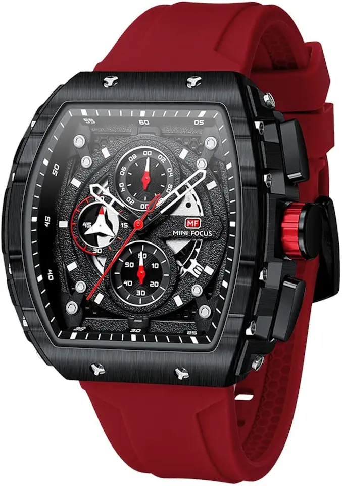 Mini Focus Relógio Masculino Moda Esporte Relógio (Cronógrafo/à Prova D'água/Luminoso/Calendário) Pulseira de Silicone Quartzo Relógios de Pulso Masculinos