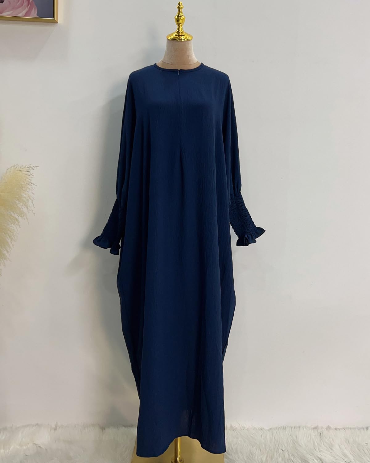 Muslim Prayer Abaya Islamic Women's Khimar Pure Color Hijab Dress Long Sleeve Dubai Kaftan