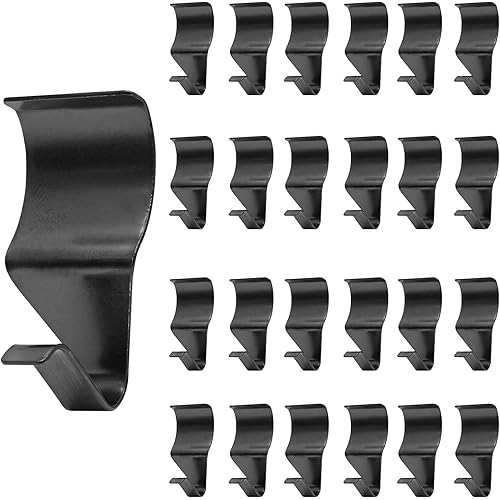 Biaungdo 24 Pcs Vinyl Siding Hooks, Heavy Duty Stainless Steel Black Vinyl Siding Hangers, No Hole Needed Low Profile Siding Clips for Hanging Wreath, Outdoor Christmas Decorations