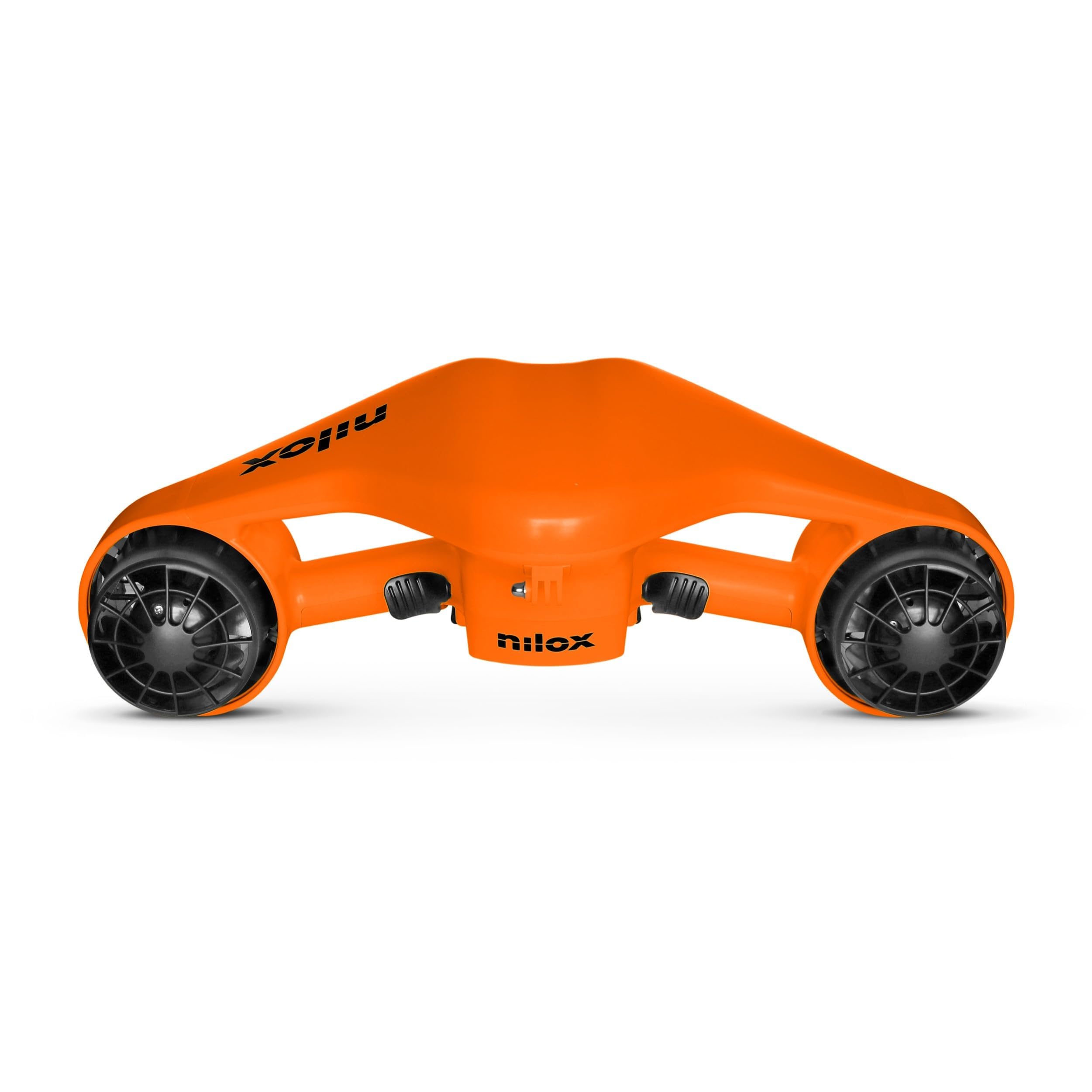 Scooter Acuático Nilox, Propulsor Acuatico Submarino para Inmersiones Hasta 30 m de Profundidad, Hasta 35 min de Uso, Cambio con 3 Velocidades, Fácil de Transportar y Usar, Color Naranja