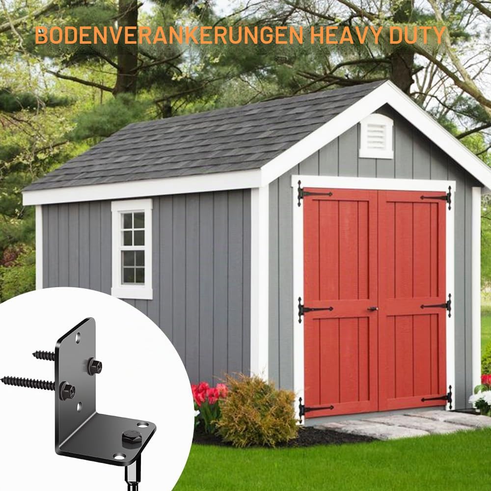 Bodenanker Erdanker, Trampolinpfähle, robuste Wohnmobil-Schuppen-Erdanker, Aufbewahrung, Schuppen-Bodenanker, Spielset, Schaukelanker, Heringe für Zaun, Carport, Garten (4 X 40cm)