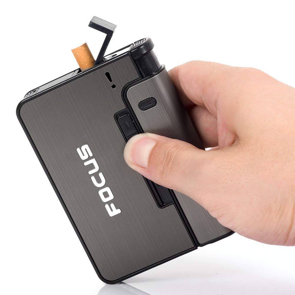 CROSSZONE Focus Smart Automatic Cigarette Case With Inbuilt Refillable Lighter