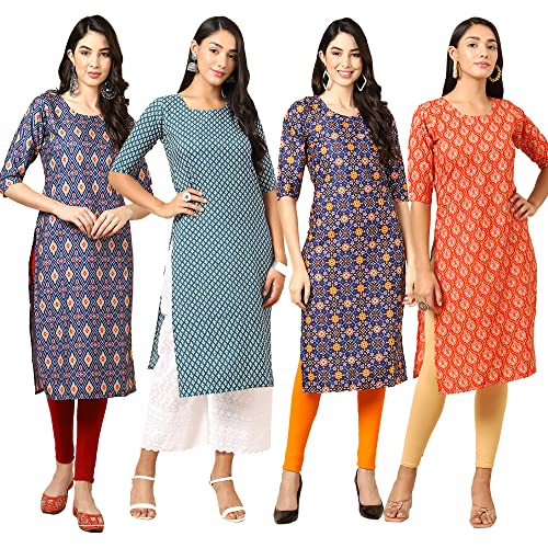 Image of Pinkmint Women's Crepe Digital Print Straight Kurta (RM-348-370-360-366)