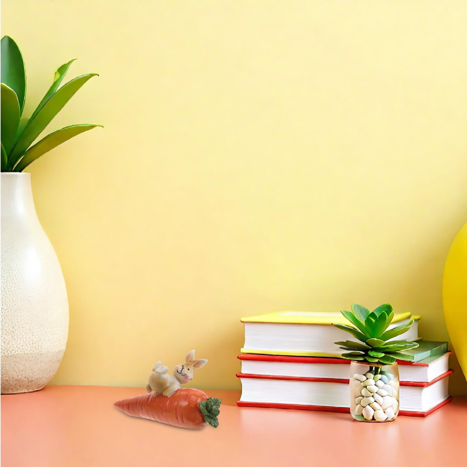 SOIMISS Set 3 Statuine Pasquali in Resina a Forma di Coniglietto con Carota, Decorazioni Primaverili Compatte per Mensola e Centrotavola, Ornamenti Resistenti per Casa e Festa di Pasqua