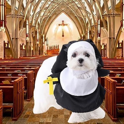 Disfraz de Monja para Perro Halloween Talla Única miniatura 6