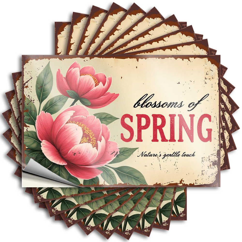 Fzfn Boys Colour Fall Door Decorations Student Tattoos - Spring Blossoms: Nature's Gentle Touch Helmet Waterproof Vinyl Sticker(12X18cm)